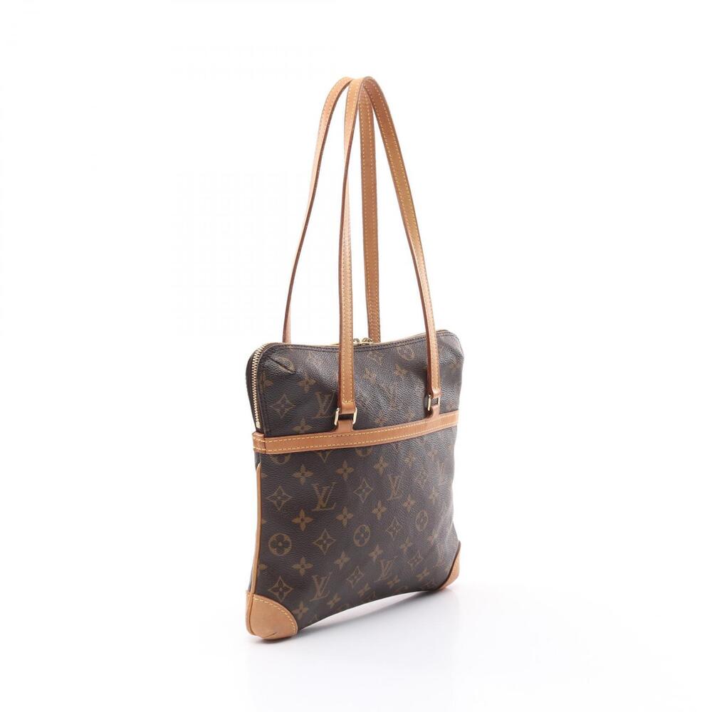 Louis Vuitton Brown Bag Leather Monogram Shoulder Canvas Coussin